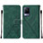 Coque Portefeuille Livre Cuir Etui Clapet Y01B pour Vivo V21 5G Vert