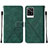 Coque Portefeuille Livre Cuir Etui Clapet Y01B pour Vivo V21e 4G Vert