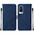 Coque Portefeuille Livre Cuir Etui Clapet Y01B pour Vivo V21e 5G Bleu