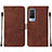 Coque Portefeuille Livre Cuir Etui Clapet Y01B pour Vivo V21e 5G Marron