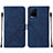 Coque Portefeuille Livre Cuir Etui Clapet Y01B pour Vivo Y21a Bleu