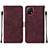 Coque Portefeuille Livre Cuir Etui Clapet Y01B pour Vivo Y31s 5G Vin Rouge