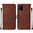 Coque Portefeuille Livre Cuir Etui Clapet Y01B pour Vivo Y32 4G Marron