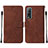 Coque Portefeuille Livre Cuir Etui Clapet Y01B pour Vivo Y50t Marron