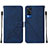 Coque Portefeuille Livre Cuir Etui Clapet Y01B pour Vivo Y51A Bleu