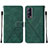 Coque Portefeuille Livre Cuir Etui Clapet Y01B pour Vivo Y52 5G Vert