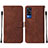 Coque Portefeuille Livre Cuir Etui Clapet Y01B pour Vivo Y53s 4G Marron