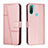 Coque Portefeuille Livre Cuir Etui Clapet Y01X pour Motorola Moto E20 Or Rose