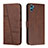 Coque Portefeuille Livre Cuir Etui Clapet Y01X pour Motorola Moto E22S Marron