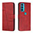 Coque Portefeuille Livre Cuir Etui Clapet Y01X pour Motorola Moto Edge 20 5G Rouge