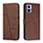 Coque Portefeuille Livre Cuir Etui Clapet Y01X pour Motorola Moto Edge 30 Neo 5G Marron