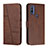 Coque Portefeuille Livre Cuir Etui Clapet Y01X pour Motorola Moto G Pure Marron