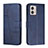 Coque Portefeuille Livre Cuir Etui Clapet Y01X pour Motorola Moto G53 5G Bleu