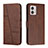 Coque Portefeuille Livre Cuir Etui Clapet Y01X pour Motorola Moto G53 5G Marron