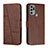 Coque Portefeuille Livre Cuir Etui Clapet Y01X pour Motorola Moto G60s Marron