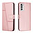 Coque Portefeuille Livre Cuir Etui Clapet Y01X pour Motorola Moto G71s 5G Or Rose