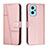 Coque Portefeuille Livre Cuir Etui Clapet Y01X pour Oppo A96 4G Or Rose