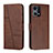 Coque Portefeuille Livre Cuir Etui Clapet Y01X pour Oppo F21 Pro 4G Marron