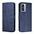 Coque Portefeuille Livre Cuir Etui Clapet Y01X pour Oppo K10 5G India Bleu