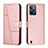 Coque Portefeuille Livre Cuir Etui Clapet Y01X pour Realme C31 Or Rose