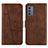 Coque Portefeuille Livre Cuir Etui Clapet Y01X pour Samsung Galaxy A05s Marron