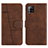 Coque Portefeuille Livre Cuir Etui Clapet Y01X pour Samsung Galaxy A42 5G Marron