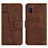 Coque Portefeuille Livre Cuir Etui Clapet Y01X pour Samsung Galaxy F02S SM-E025F Marron