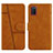 Coque Portefeuille Livre Cuir Etui Clapet Y01X pour Samsung Galaxy M02s Brun Clair