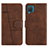 Coque Portefeuille Livre Cuir Etui Clapet Y01X pour Samsung Galaxy M12 Marron