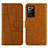 Coque Portefeuille Livre Cuir Etui Clapet Y01X pour Samsung Galaxy Note 20 Ultra 5G Brun Clair