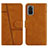 Coque Portefeuille Livre Cuir Etui Clapet Y01X pour Samsung Galaxy S20 Plus 5G Brun Clair