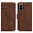 Coque Portefeuille Livre Cuir Etui Clapet Y01X pour Samsung Galaxy S20 Plus 5G Marron