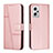 Coque Portefeuille Livre Cuir Etui Clapet Y01X pour Xiaomi Poco X4 GT 5G Or Rose