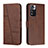 Coque Portefeuille Livre Cuir Etui Clapet Y01X pour Xiaomi Poco X4 NFC Marron