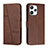 Coque Portefeuille Livre Cuir Etui Clapet Y01X pour Xiaomi Redmi 12 4G Marron