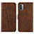 Coque Portefeuille Livre Cuir Etui Clapet Y01X pour Xiaomi Redmi 9 Power Marron