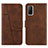 Coque Portefeuille Livre Cuir Etui Clapet Y01X pour Xiaomi Redmi K30S 5G Marron