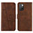 Coque Portefeuille Livre Cuir Etui Clapet Y01X pour Xiaomi Redmi Note 11 4G (2021) Marron