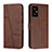 Coque Portefeuille Livre Cuir Etui Clapet Y01X pour Xiaomi Redmi Note 11R 5G Marron