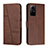 Coque Portefeuille Livre Cuir Etui Clapet Y01X pour Xiaomi Redmi Note 12S Marron