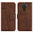 Coque Portefeuille Livre Cuir Etui Clapet Y01X pour Xiaomi Redmi Note 9 Marron