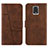 Coque Portefeuille Livre Cuir Etui Clapet Y01X pour Xiaomi Redmi Note 9 Pro Marron