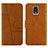 Coque Portefeuille Livre Cuir Etui Clapet Y01X pour Xiaomi Redmi Note 9S Brun Clair