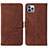 Coque Portefeuille Livre Cuir Etui Clapet Y02B pour Apple iPhone 13 Pro Marron