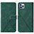 Coque Portefeuille Livre Cuir Etui Clapet Y02B pour Apple iPhone 13 Pro Max Vert