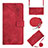 Coque Portefeuille Livre Cuir Etui Clapet Y02B pour Huawei Honor 9X Rouge