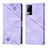 Coque Portefeuille Livre Cuir Etui Clapet Y02B pour Vivo V21e 4G Violet Clair