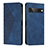 Coque Portefeuille Livre Cuir Etui Clapet Y02X pour Google Pixel 7 Pro 5G Bleu