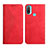 Coque Portefeuille Livre Cuir Etui Clapet Y02X pour Motorola Moto E20 Rouge