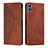 Coque Portefeuille Livre Cuir Etui Clapet Y02X pour Motorola Moto E22S Marron